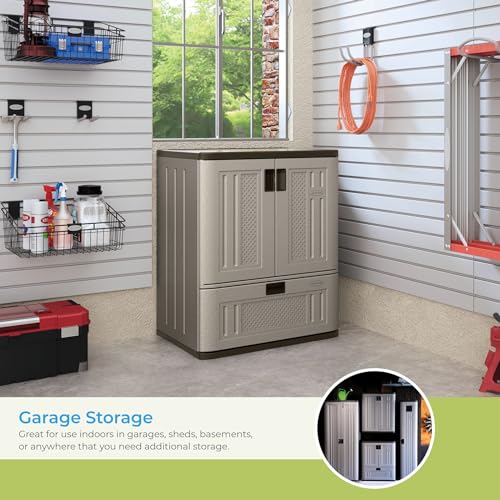 Suncast BMC3601 Indoor/Outdoor Resin Single-Drawer Storage Cabinet thumb #3