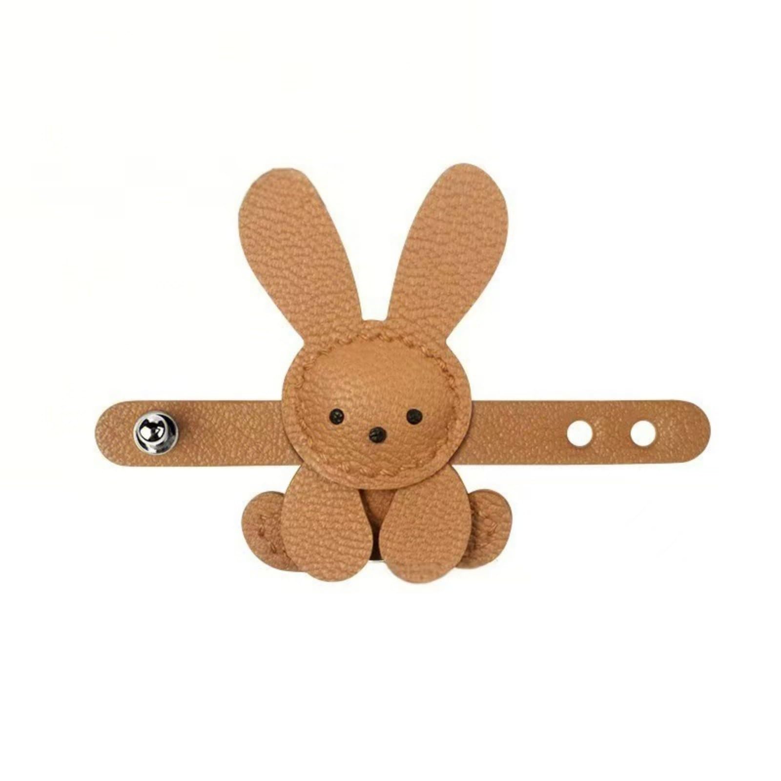 Maxtonser Rabbits Keychain Bunnies Shaped Keychain Keyring Leather Animal Ornament Holder Charm Rabbits Bag Charm for Handbag