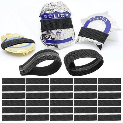 LUTQ 30 Packs Pay Tribute with Mourning Bands for Badges with Non-Slip Silicone Inner Lining - Black Mourning Bands for Police & Law Enforcement - Respectful Memorial with Mourning Bands