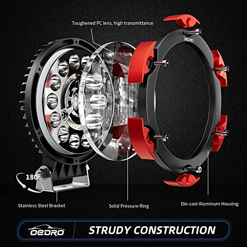 Image of OEDRO 7 Inch 135W Round LED Offroad Lights, 2PCS 15300LM Spot Flood Combo Light Pods Bumper Driving Lamp Fit for Boat, Jeep, Truck, ATV, SUV, UTV, Pickup, Motorcycle