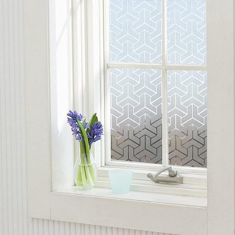 Image of Window Glass Film for Privacy, Self Adhesive Window Sticker, Sun Blocking Sticker Frosted Glass Film for Windows, bathrooms, Office Cabins, Living Rooms - Frosted Arrow, 16 X 96 Inchs
