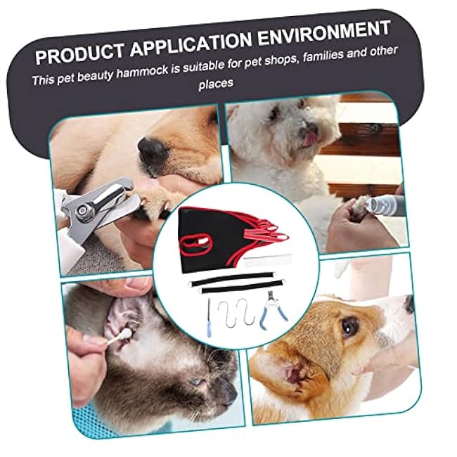 Kisangel Dog Grooming Hammock Adjustable Hanging Harness for PET Nail Trimming for Medium and Small Cats and Dogs PET Grooming Supplies-xm99RXVz