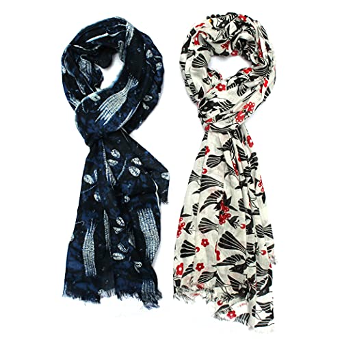 Image of Women's Trendy floral Printed Rayon Stoles Multicolour (Pack of 2)