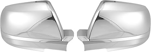 X AUTOHAUX Cubierta de espejo cromada para Toyota Tundra 2007-2021 y Sequoia 2007-2020 – 1 par de cubiertas de espejo completo para el exterior del