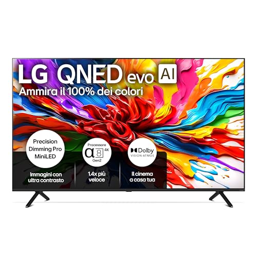 Immagine di LG QNED evo AI QNED92 Smart TV 65 pollici 4K, Processore α8 Gen2, Precision Dimming Pro con MiniLED, webOS con AI, Dolby Vision & Atmos, Gaming con VRR e FreeSync 4K@144Hz, 65QNED92A6A 2025