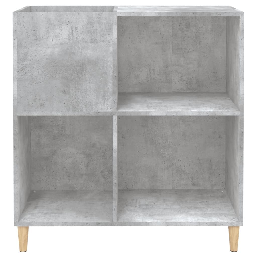 Mobile Porta Dischi Grigio Cemento 84,5x38x89 Legno Multistrato