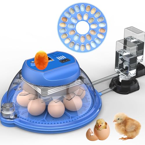 DETODDA Incubators for Hatching Eggs 8 Incubator for Eggs Automatic Turning Water Bottle Refill Egg Candler Egg Incubator for Chicken Quail Duck Bird Eggs with 2 Egg Trays