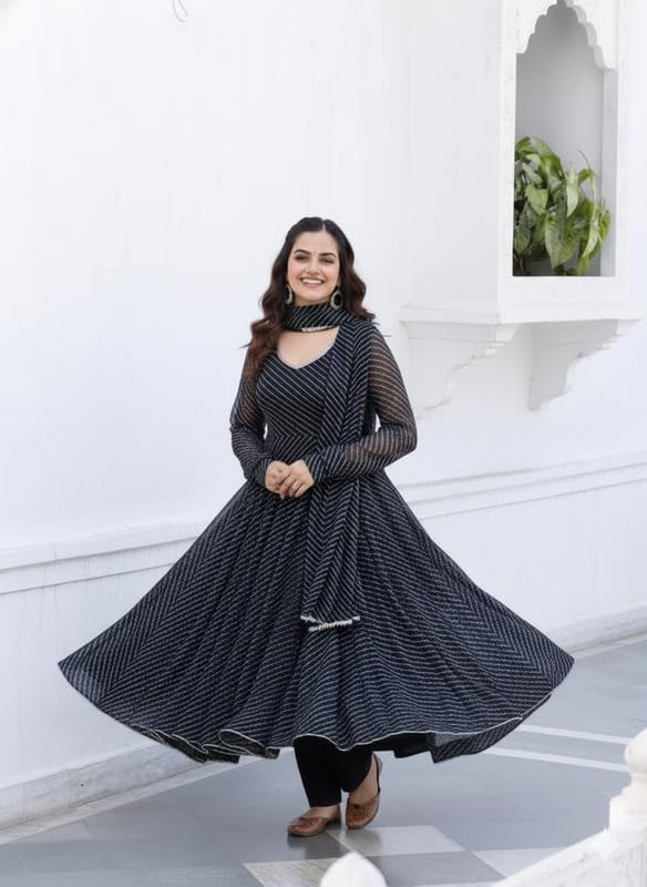 Image of Women's Georgette Anarkali Gown with Dupatta Set | Festive | Traditional | Wedding 190 Aarohi