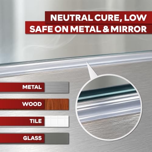 Image of XFasten Clear Silicone Caulk Neutral Cure 10.1 oz (4-Pack) 100% Waterproof Silicone Sealant, Crack and Shrink Resistant, Low Odor, Strong Adhesion Caulking for Kitchen Bath Window Shower Outdoor Use
