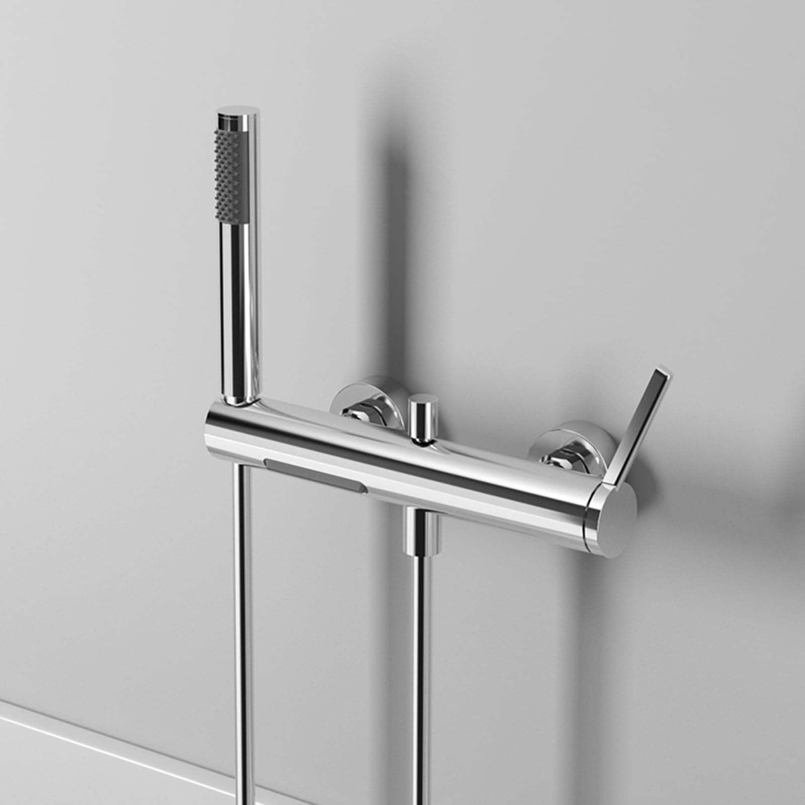NZPOST Waterfall Bath Shower Mixer Taps + Shower Kit Chrome Wall Mounted Tap Mixer Shower Head and Hose Se