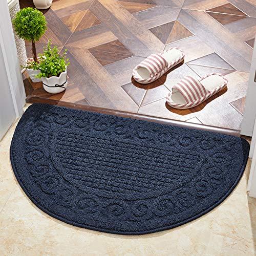 RNNTK Tapis Durable Demi-Lune Paillasson, Facile à Nettoyer Antidérapant Tapis Multicolore paillasson Entree Exterieur-Bleu foncé 50x80cm(20x31inch) Cover
