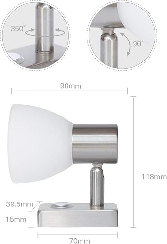 Miniatura 2 de Luz de lectura RV de 12 V, diseñada para lectura, barco, yate y caravana, autocaravana, interruptor táctil regulable cálido (níquel 1 x D1)