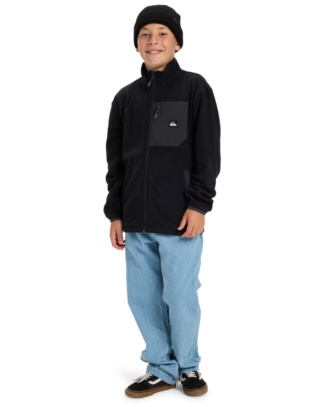 Quiksilver Ice Fields - Polaire zippée - Garçon Enfant 8-16 Ans - 16 - Noir
