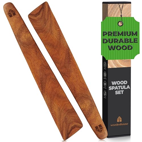 12 inch Teak Wood Spatula for Cast Iron, Small Wood Flipper, Egg Scraper, Flat Wooden Turner, Multipurpose Wood Cooking Utensil, Spatulas Perfect for Flipping, Serving, Scraping & Turning. Set of 2 12 inch Teak Wood Spatula for Cast Iron, Small Wood Flipper, Egg Scraper, Flat Wooden Turner, Multipurpose Wood Cooking Utensil, Spatulas Perfect for Flipping, Serving, Scraping & Turning. Set of 2