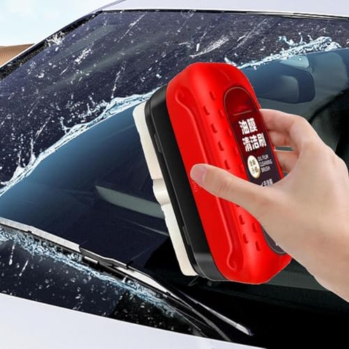 Image of Car Glass Oil Film Remover Brush with Built-in Cleaning Liquid Dispenser - Windshield Oil Film Cleaner for Car Windows, Rear View Mirrors & Auto Glass Surface Cleaning Tool