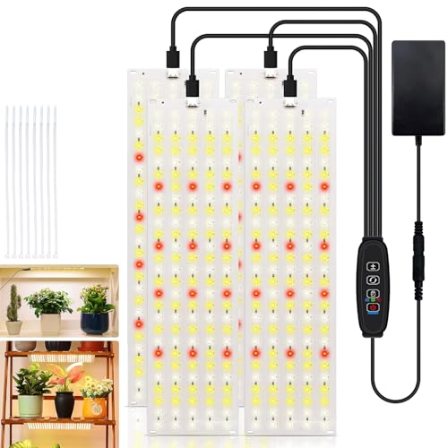 SciFiVisi 4 Stück Pflanzenlampe, 540 LEDs Vollspektrum Wachstumslampen mit Zeitschaltuhr 10 Arten von Helligkeit, Pflanzenleuchte, Pflanzenlicht Wachsen licht für Zimmerpflanzen SciFiVisi 4 Stück Pflanzenlampe, 540 LEDs Vollspektrum Wachstumslampen mit Zeitschaltuhr 10 Arten von Helligkeit, Pflanzenleuchte, Pflanzenlicht Wachsen licht für Zimmerpflanzen