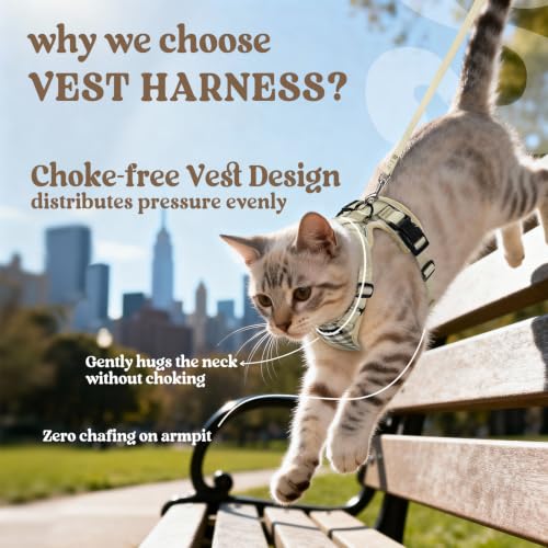 Image of rabbitgoo Cat Harness and Leash Set, Escape Proof Vest, Foamy Coffee