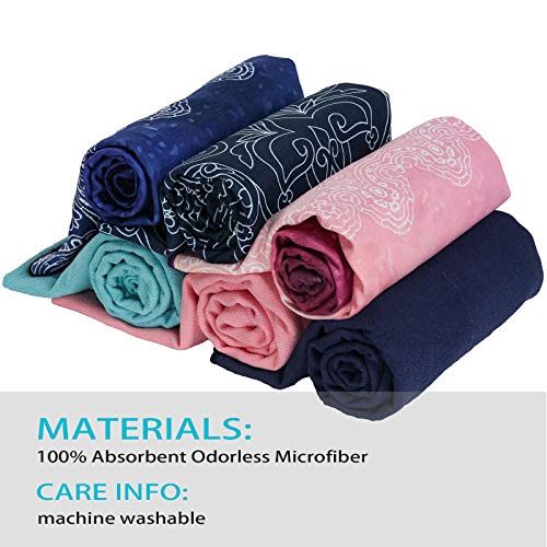 image for Patas Lague Luxury Yoga Towel with Corner Pockets Design,100% Absorben