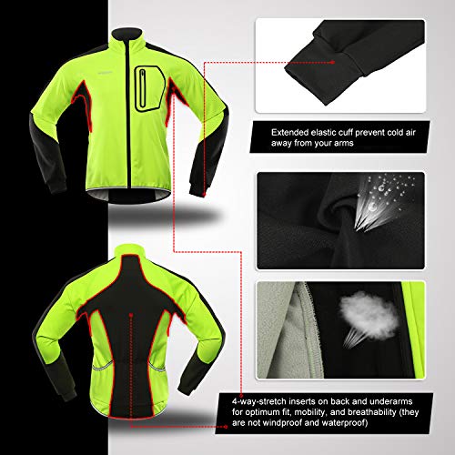 BERGRISAR Cycling Jacket Mens Winter Waterproof Mtb Bike Jacket Softshell Thermal Fleece Windproof Coat BG011 - Image 7