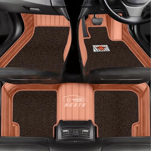 Image of 10D Car Floor Mat for Tata Sierra Ev | Nappa Leather | Luxurious & Elegant Look | 100% Waterproof and Washable | Custom Fitted |- Tan