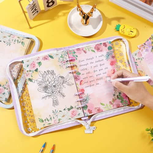 Papier A5 à motif floral de qualité supérieure pour classeur de la Bible - 7
