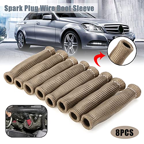 Titanium Spark Plug Wire Boots Thermal Protection Insulator Sleeve, 2500 Degree Heat shield Cover Wrap 6 inch for Car Truck 8PCS - Image 5