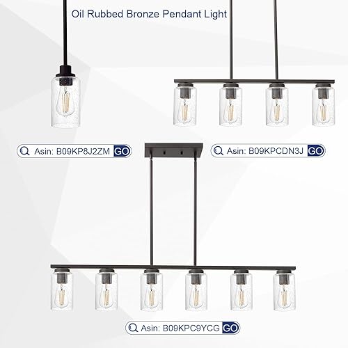Miniatura 5 de TODOLUZ Cilindro Seedy Glass para lámpara de iluminación de isla de cocina