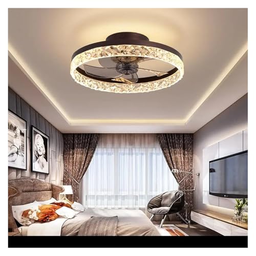 Lustre plafonnier ventilateur café au design moderne pour votre salon