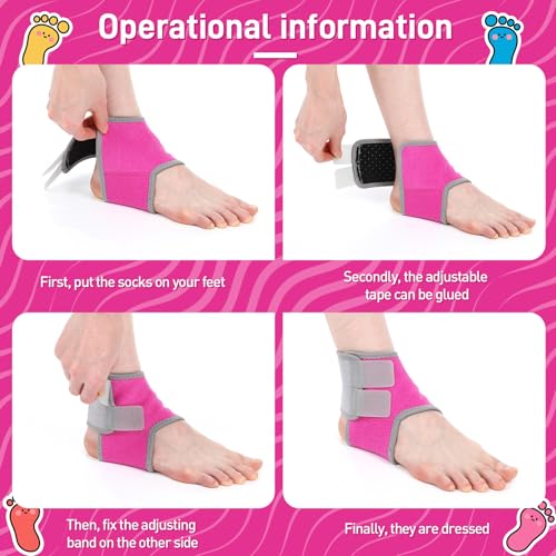 Image of Tarpop 2 Pairs Kids Ankle Brace Set Foot Ankle Support Kids Ankles Sleeve Compression Socks Knitted Fitness Stabilizer Wrap Protector Knitted Child Sleeve Support for Injury Prevention Jogging Running