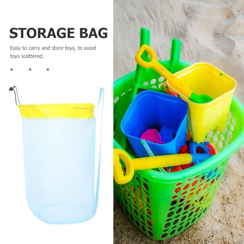Bolsa de playa de malla azul portátil Alipis para limpiar la arena de los juguetes 4