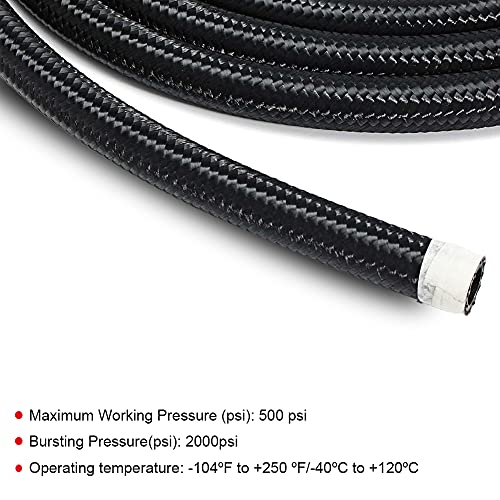 3/8 Fuel Line 6An Transmission Cooler Hose 20Ft High Pressure Marine Braided Fuel Injection Hose For Oil, Gas, Fuel, Diesel, Hydraulic #TOP3