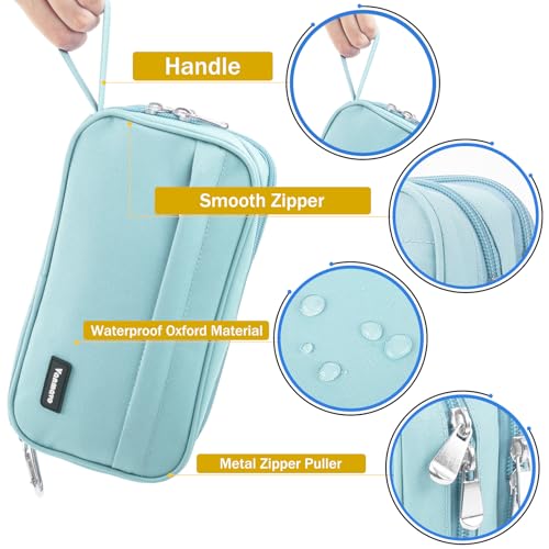 Image of Pencil Case Big Capacity Pen Pouch Large Storage Holder Marker Pen Bag Durable 3 Compartment School Office Desk Organizer Portable Cute Zipper Stationery for Kids Teen Student Boys Girls Adults