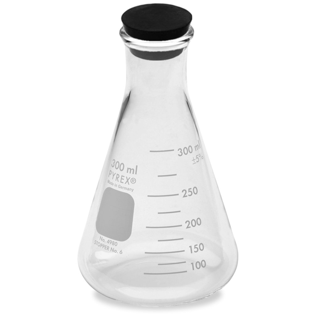 Corning Pyrex 4980300, 300ml Narrow Mouth Erlenmeyer Flask with
