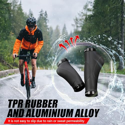 Nutmanel Ergonomic Non-Slip Rubber Bike Grips - 22mm Universal MTB BMX Foldable Handlebar Grips with Aluminum Lock - Image 3