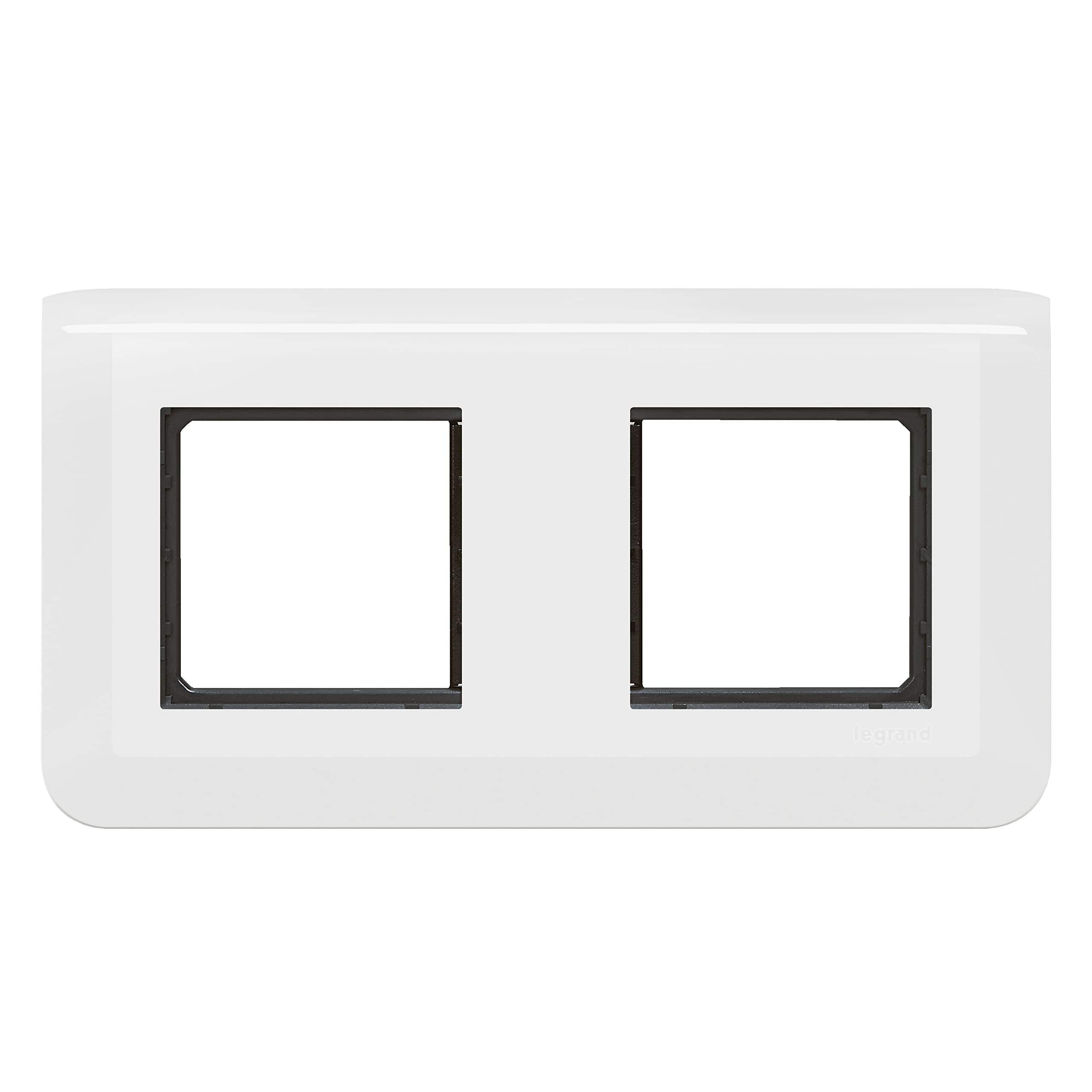 Legrand - Mosaic Plate with Support for 2 x 2 modules Horizontal mounting - White, 2x2 Modules - Image 2