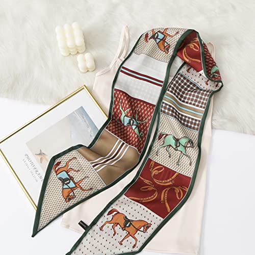 Image of CorssKulture Lightweight Satin Ribbon Scarf for Women's 150 x 15 cm | Silky Soft Scarf Perfect for Gifting