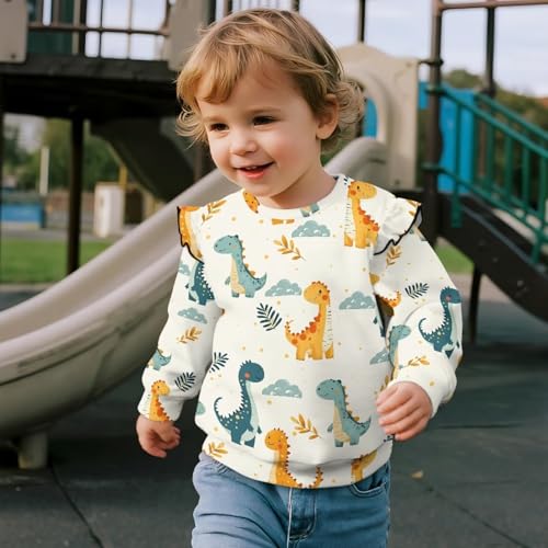 Toddler Girl Crewneck Long Sleeve Sweatshirt Casual Loose Comfy T-Shirt Breathable Soft Lightweight Tops3