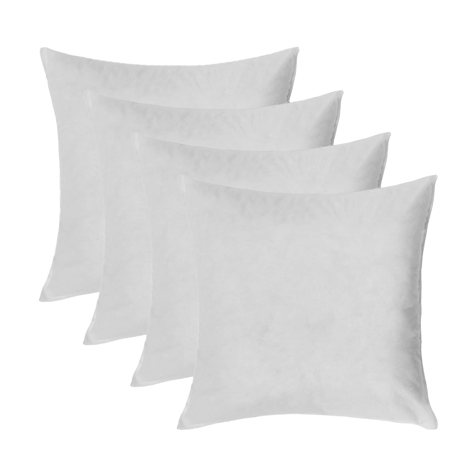 Brentfords White 4 Pack Of Cushion Fillers Hollowfibre Inner Easy Care Insert Square Pillow Stuffer Pads, - 45 X 45Cm