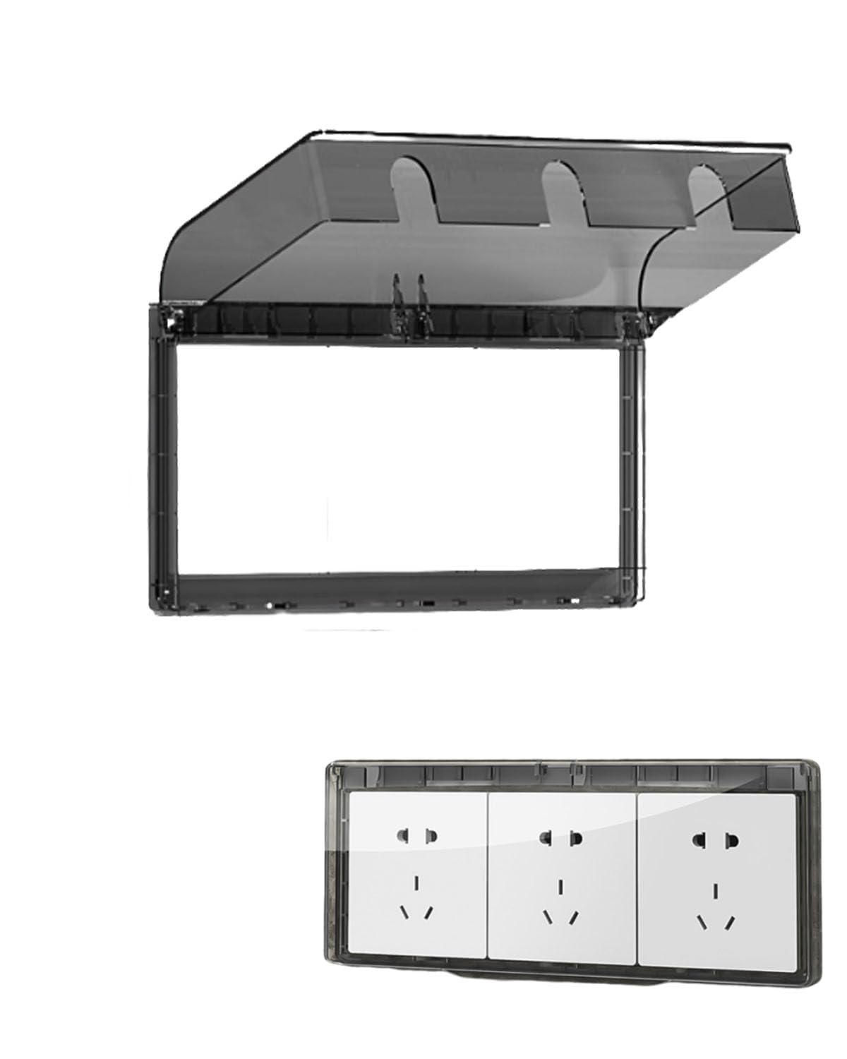 Waterproof Switch Board Cover, Ultra Thin Design for Home and Commercial Use, Ideal for Bathroom Kitchen and Outdoor Protection, Black Translucent-image-35