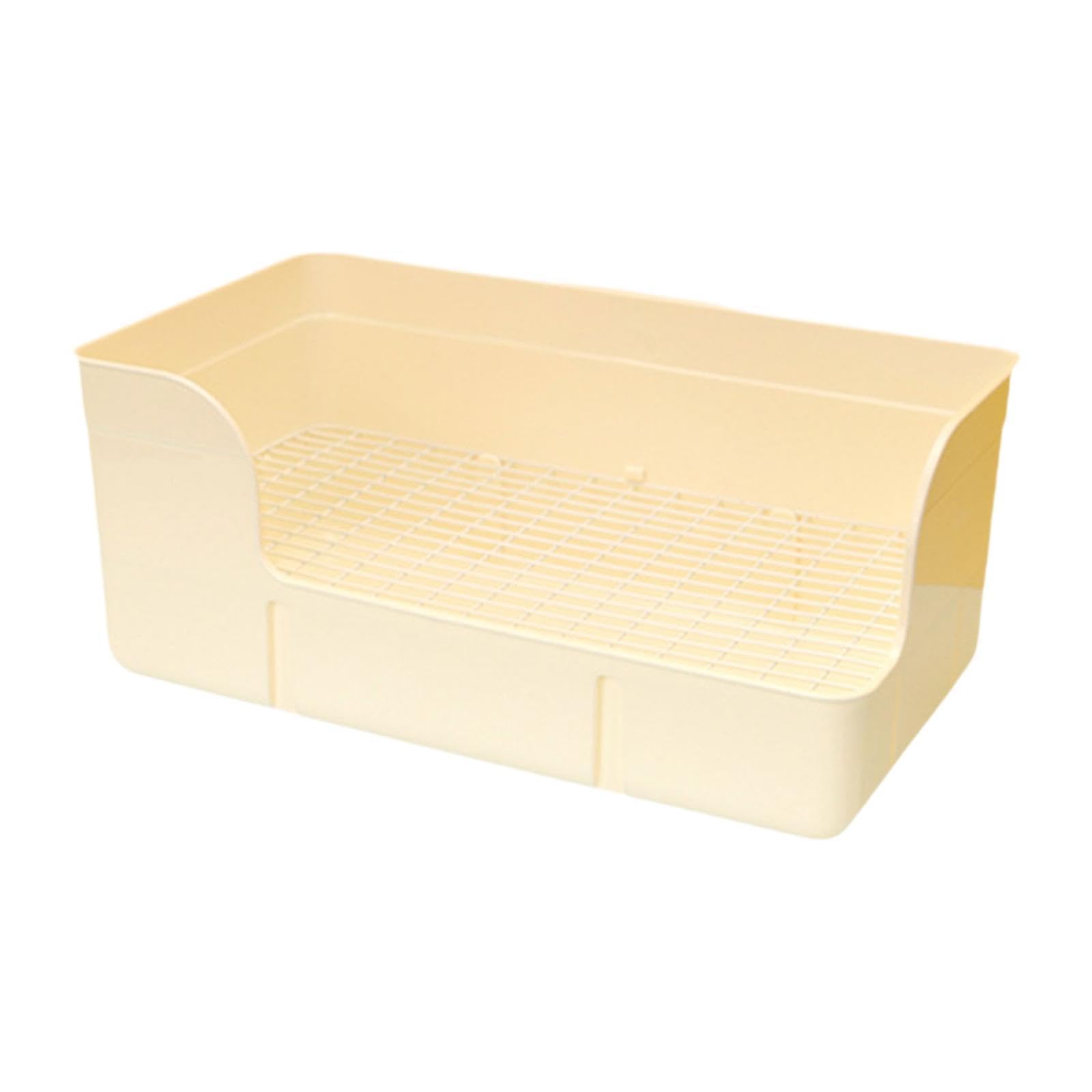 Kaninchen Toilette, Ecktoilettenbehälter für Kleintiere im Käfig, Beige