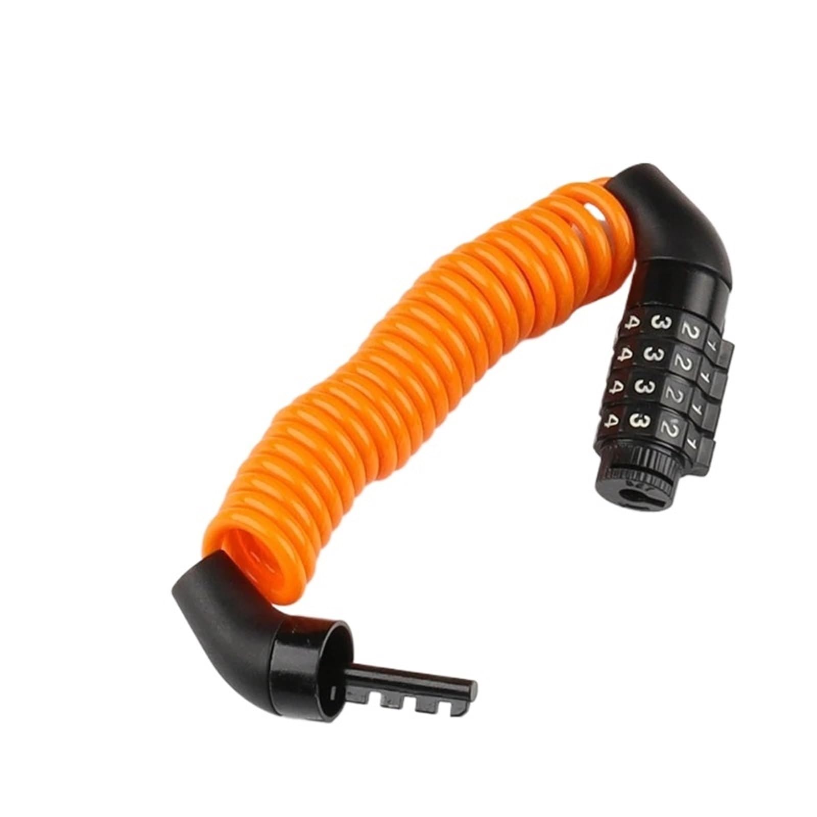 Motorcycle Handlebar Lock Anti Theft Flexible Steel Cable Durable Portable Waterproof Rustproof Motorcycle Security Motorbike Lock Security(Orange)