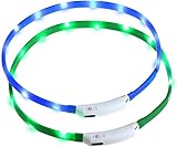 Zacro 2 Stück LED Leuchthalsband Hund, LED Halsband Hund Type-C Aufladbar Haustier Sicherheit Kragen Längenverstellbareres Hunde Halsband mit 3 Beleuchtungsmodi für Hunde und Katzen