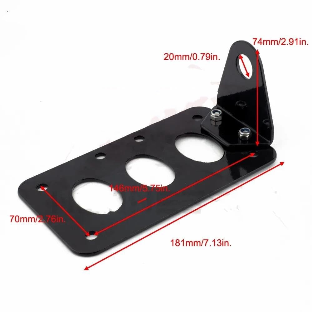 Fanale Posteriore Universale Per Moto Da 12 V Con Montaggio Laterale Stop Staffa Per Targa(Un set)