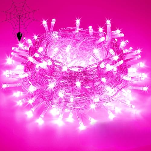 Image of TEKCOOL 35 Feet Long LED Power Pixel Serial String Light, 360 Degree Light in Bulb | Copper Led Pixel String Light for Home Decoration,Diwali,Christmas(Pink) Pack of 1.