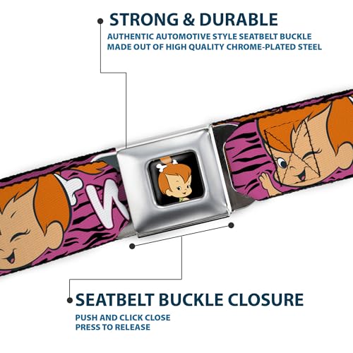 Cinturón de seguridad para niños Buckle Down negro y blanco cómodo 6
