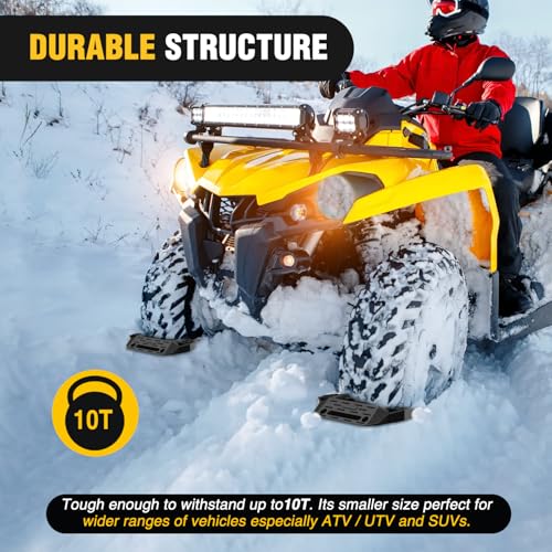 Image of Nilight Recovery Offroad Traction Boards Mini Short Emergency Tire Tracks Mats For 4WD 4X4 ATV UTV on Mud Sand Snow (2PCS Black)