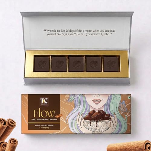 TAC Delights Flow Chocolate for Women (1 box of 5 serving bars); 1.76 oz - Premium Dark Chocolate...