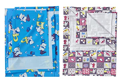 Image of EcoSoft Plastic Sheet,PVC Sheet for Kids,Rubber Sheet for Babies,Bed Wetting Protector(90 x 135 cm) (Alphabet Blue & Circus Purple)
