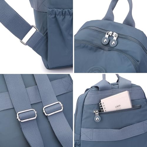 Image of Tanweibago Mini Nylon Women Backpacks,11L Small Ladies backpacks Casual Lightweight Women Shopping Travel Daypack (Stone Blue)