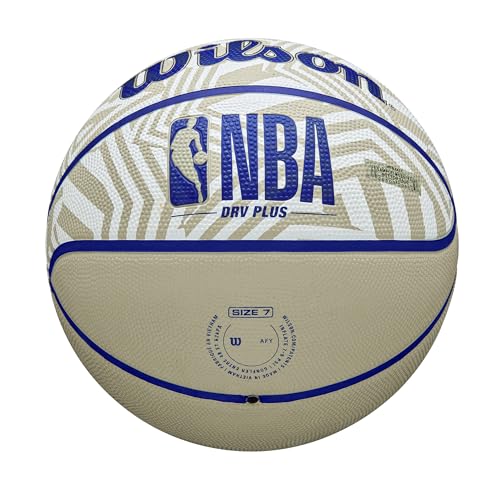 Image of WILSON NBA DRV Plus Dazzle Camo Outdoor Basketball - Beige /Blue, Size 7-29.5 inch